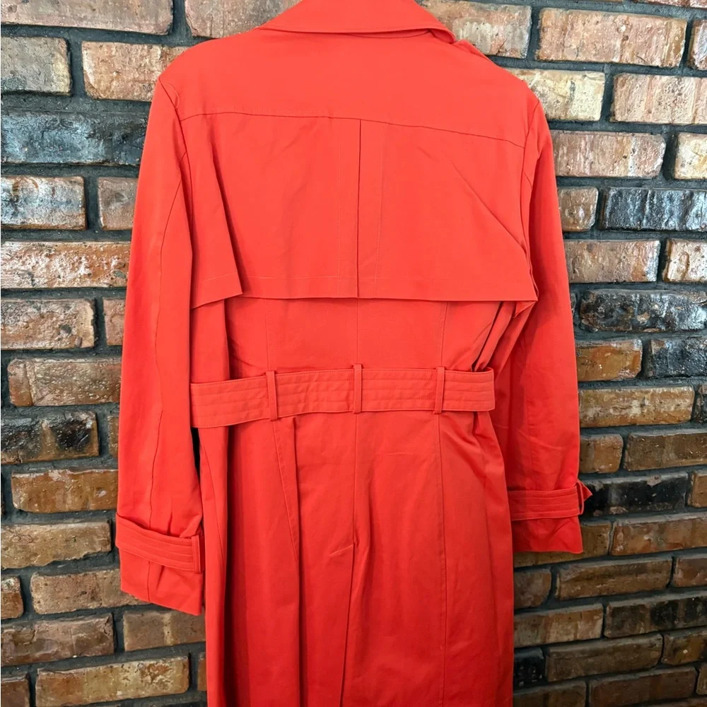 New York & Company Bold Orange Trench Coat - Picture 2 of 3
